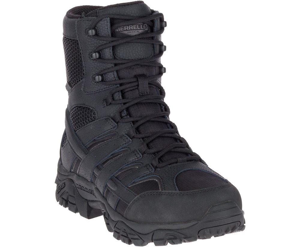 Kozaki Merrell Damskie Czarne - Moab 2 8\" Tactical Waterproof - 325970-OJK